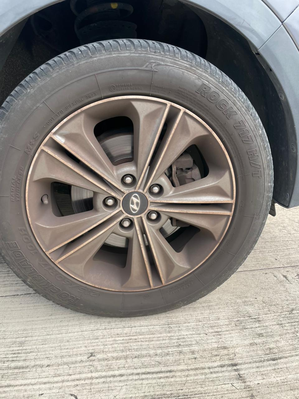Alloy wheel and rim — before cleaning